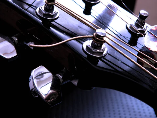 Pescoço Guitarra Fotografado Antes Concerto — Fotografia de Stock