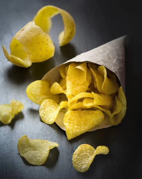 Chips Peeled Potato — Stock Photo, Image