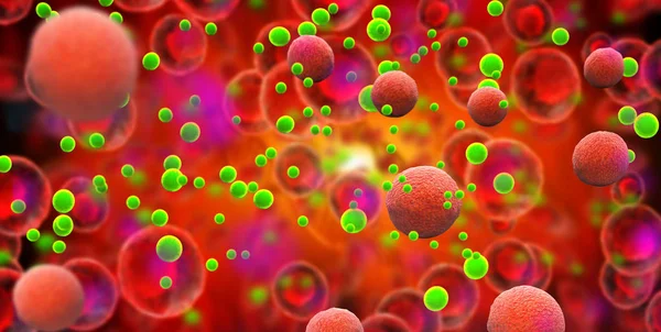 Кишкові Бактерії Вірус Ілюстрація — стокове фото