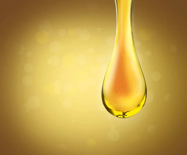 Oro Gocce Olio Sfondo Giallo — Foto Stock