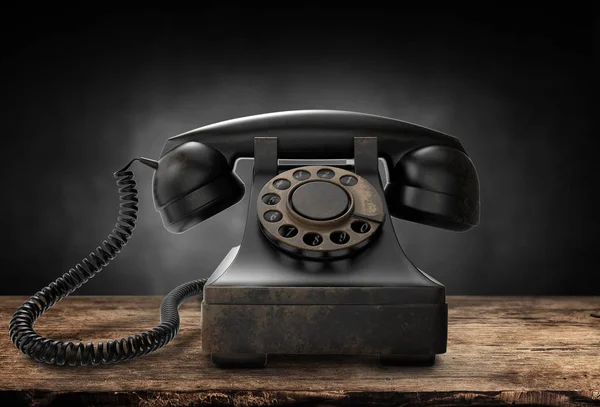 レトロな黒電話の — ストック写真