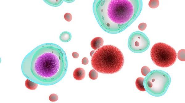 Клітини Атакують Ракові Клітини Ілюстрація — стокове фото
