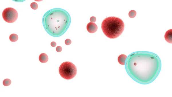 Células Atacando Células Cancerígenas Ilustração — Fotografia de Stock