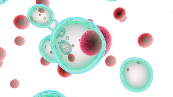 Células Atacando Células Cancerosas Ilustración — Foto de Stock