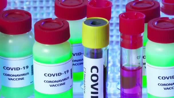 Vacuna Contra Coronavirus Que Utiliza Para Prevención Inmunización Tratamiento — Vídeo de stock