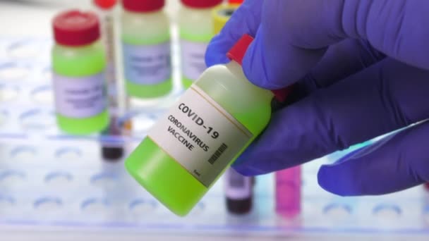 Вакцина Коронавируса Используется Профилактики Иммунизации Лечения Коронавируса Covid — стоковое видео