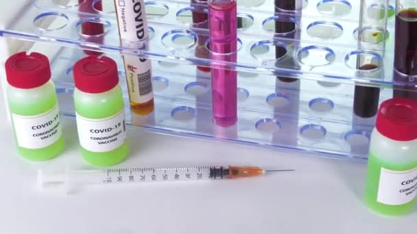 Coronavirus Vaccine Digunakan Untuk Pencegahan Imunisasi Dan Pengobatan — Stok Video