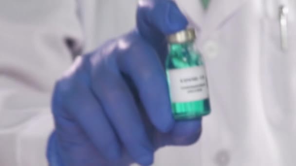 Koronavirus Vakcína Kterou Používá Prevenci Imunizace Léčbě Koronaviru Covid — Stock video
