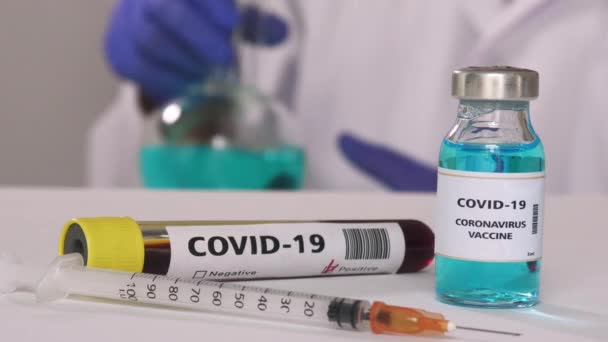 Scientifique Laboratoire Teste Vaccin Contre Coronavirus Covid — Video
