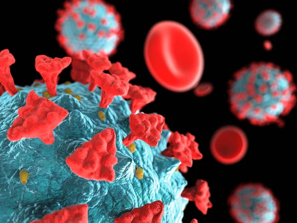 라루스 코로나 바이러스 혈액내의 — 스톡 사진