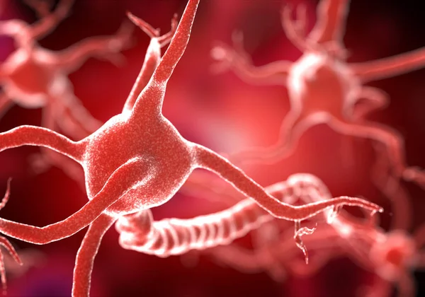 アクティブ神経細胞 3Dイラスト — ストック写真