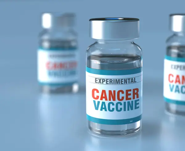 Eine Flasche Impfstoff Behandlung Von Krebs lizenzfreie Stockbilder