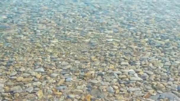 Transparante kalm wateroppervlak. — Stockvideo