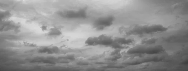 Panorama Beautiful Thunder Clouds Grey Overcast Dramatic Sky — Stock Photo, Image