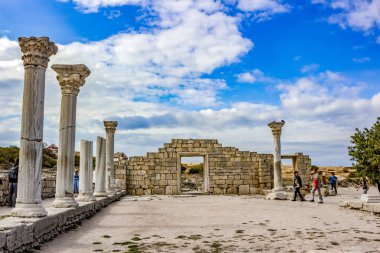 Sevastopol, Crimea - Eylül 2014: Tarihi ve Arkeoloji Müzesi-rezerv 