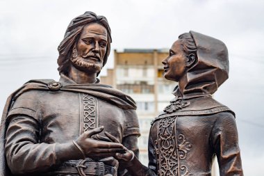 OBNINSK, Rusya - 18 Kasım 2017: Kutsal dindar Prens Peter ve Prenses Febronia Murom (Fevronia Muromskie) - in aile, sevgi ve sadakat Ortodoks müşterilerin anıt