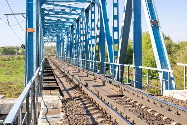Budowa Mostu Kolejowego Metalowe — Zdjęcie stockowe