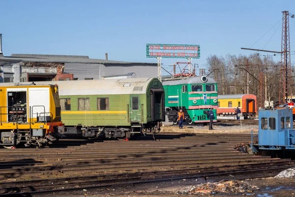 Maloyaroslavets Російська Федерація 2018 Квітня Залізничні Депо Maloyaroslavets Станції — стокове фото