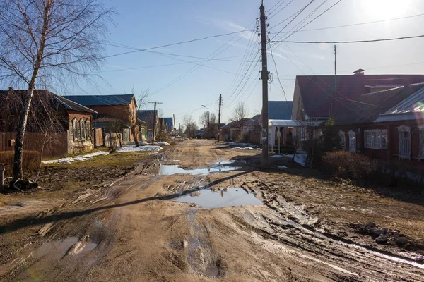 Maloyaroslavets Rússia Abril 2018 Uspenskaya Street Cidade Maloyaroslavets Uma Estrada — Fotografia de Stock