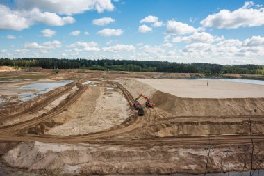 Bolotskoe kum ocağı, Rusya Federasyonu - Mayıs 2017: Kum ocağı. Madencilik