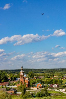 Panoramik şehir binaların Borovsk, Rusya Federasyonu