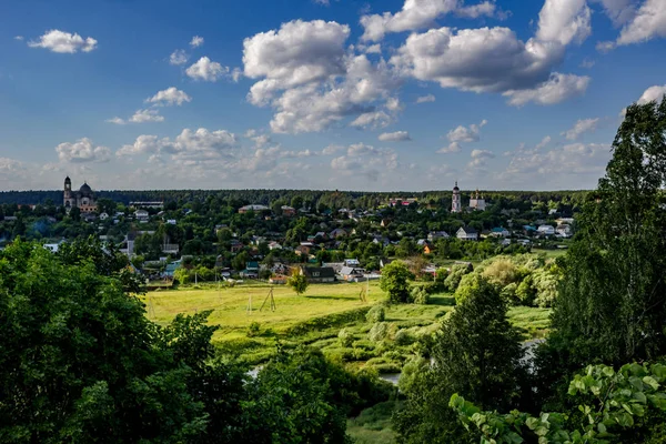 Panoramatický Pohled Město Borovsku Rusko — Stock fotografie