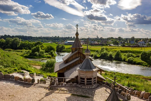 Patio Del Monasterio Borovsko Pafnutievsky Vysoky Borovsk Fuente Fuente —  Fotos de Stock