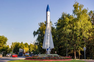 Balabanovo, Rusya - Ağustos 2018: Bir roket-anıt şehir Balabanovo-1'deki Füze Kuvvetleri (Rvsn) eğitim merkezine yakın