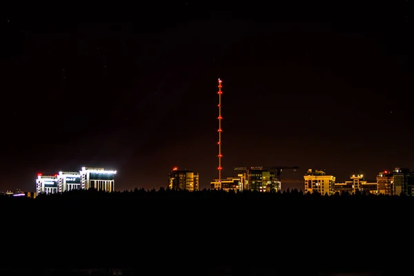 Перегляд Будівель Міста Вночі Через Місто Обнінськ Росія — стокове фото