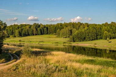 Gölet köyün Velichkovo, Rusya Federasyonu. ZHUKOVSKIY bölgesi, Kaluzhskiy bölgesi