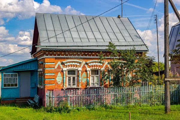 Novaya Sloboda Rusya Federasyonu Ağustos 2018 Köy Evlerinin Içinde Rus — Stok fotoğraf