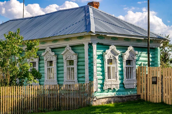 Timashovo Russie Août 2018 Vieille Maison Rondins Village Avec Beaux — Photo