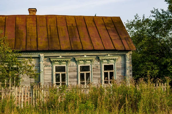 Maisons Village Anciennes Dans Village Anisimovo Région Kaluzhskiy District Maloyaroslavetskiy — Photo