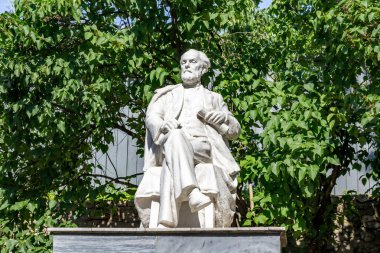 Kaluga, Rusya - Ağustos 2017: Ev-Müzesi K.E Tsiolkovsky Kaluga içinde. Tsiolkovsky anıt
