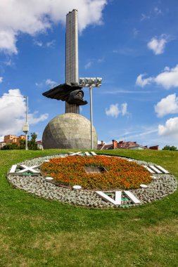 Kaluga, Rusya - Ağustos 2017: Anıt Kaluga 600th yıldönümü, 