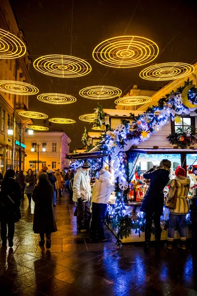 Москва Россия Января 2016 Года Рождественский Рынок Камергерском Переулке Москве — стоковое фото