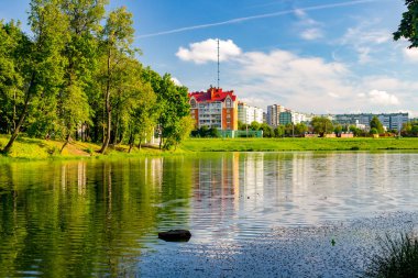 Gölet park-manors Belkino yazında OBNINSK, Rusya Federasyonu