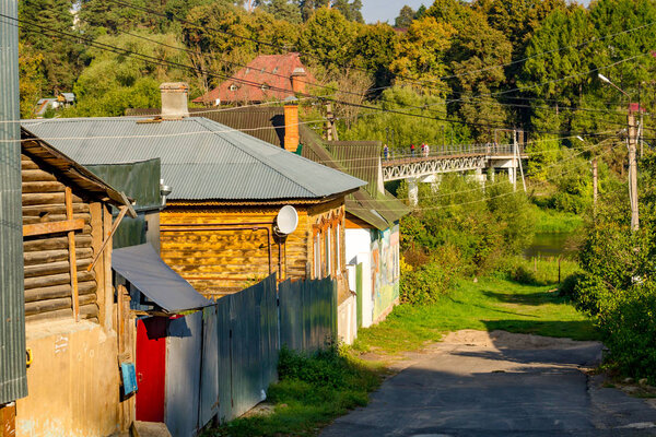 Borovsk, Russia - September 2018: Old streets of Borovsk, Kaluzhskiy region