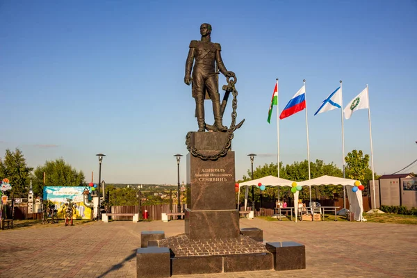 Borovsk Russia August 2018 Monument Admiral Dmitry Senyavin Square Borovsk — Stock Photo, Image