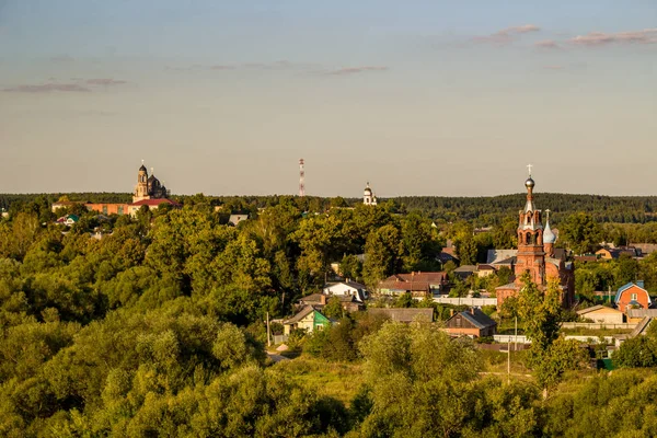 Pemandangan Panorama Kota Borovsk Rusia Wilayah Kaluzhskiy Sebuah Pandangan Pembangunan — Stok Foto