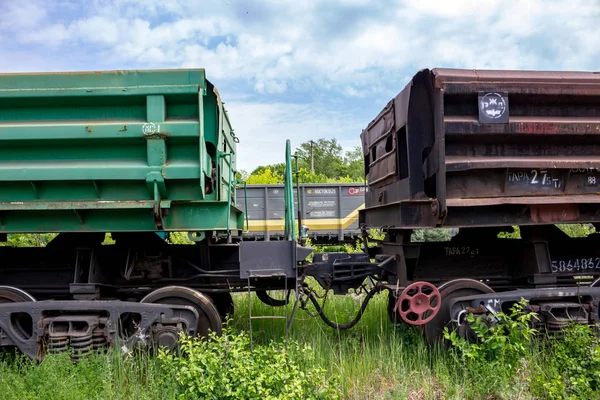 Uzlovaya Rusia Junio 2015 Estacionamiento Vagones Mercancías Estación Planta Kran — Foto de Stock