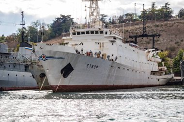 Sevastopol, Crimea - Eylül 2014: Hidrografik damar Sivastopol Bay 
