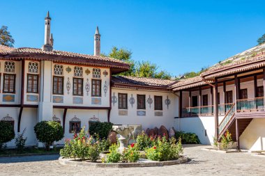 Bakhchysaray, Crimea - Eylül 2014: Han'ın Palace veya Hansaray Bahçesaray, Crimea olan. Tarihi ve kültürel rezerv