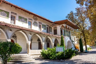 Bakhchysaray, Crimea - Eylül 2014: Han'ın Palace veya Hansaray Bahçesaray, Crimea olan. Tarihi ve kültürel rezerv. Büyük Han Camii 