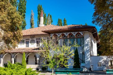 Bakhchysaray, Crimea - Eylül 2014: Han'ın Palace veya Hansaray Bahçesaray, Crimea olan. Tarihi ve kültürel rezerv. Büyük Han Camii 