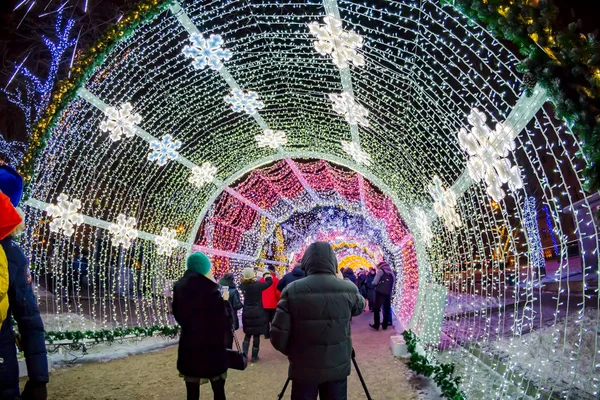 Moskou Rusland Januari 2016 Tverskoy Boulevard Tverskoy Bulvar Met Kerstmis — Stockfoto