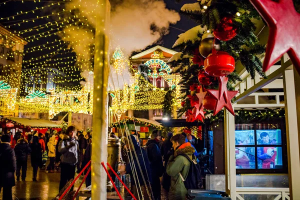 Moscou Russie Janvier 2016 Foire Noël Sur Place Tverskaya Moscou — Photo