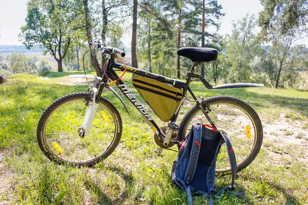 Rússia Agosto 2014 Bicicleta Estacionada Bicicleta Livre Parque — Fotografia de Stock