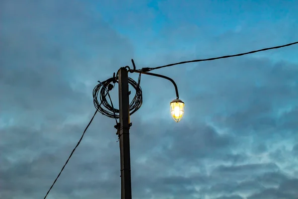 Lanterne Éclairage Public Soir Crépuscule — Photo
