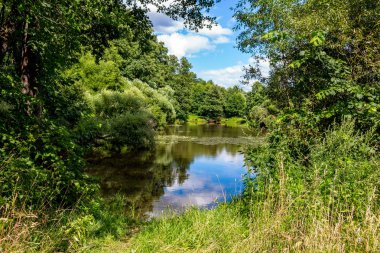 Havuz Suhodrev nehrinde sanatoryumda Vorobyevo, Kaluzhskiy region, Rusya Federasyonu